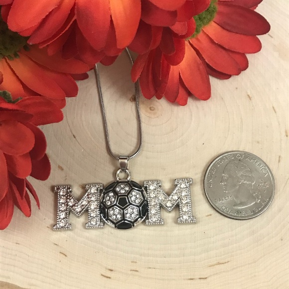 ⚽️Soccer Mom Silver Crystal Rhinestone Necklace - Picture 6 of 6